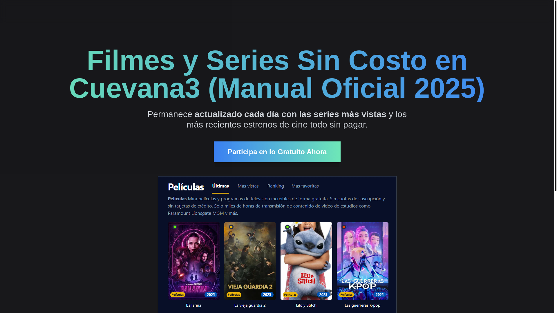 website screenshot of https://cuevana3-zjth.pages.dev/