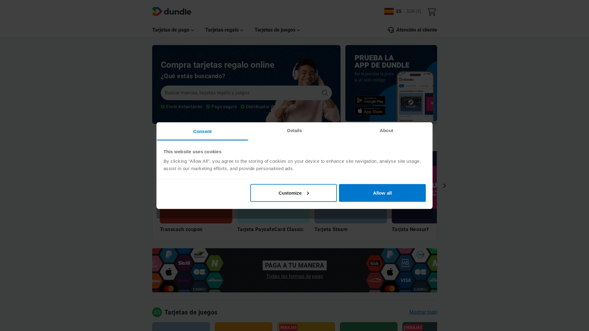 website screenshot of https://dundle.com/