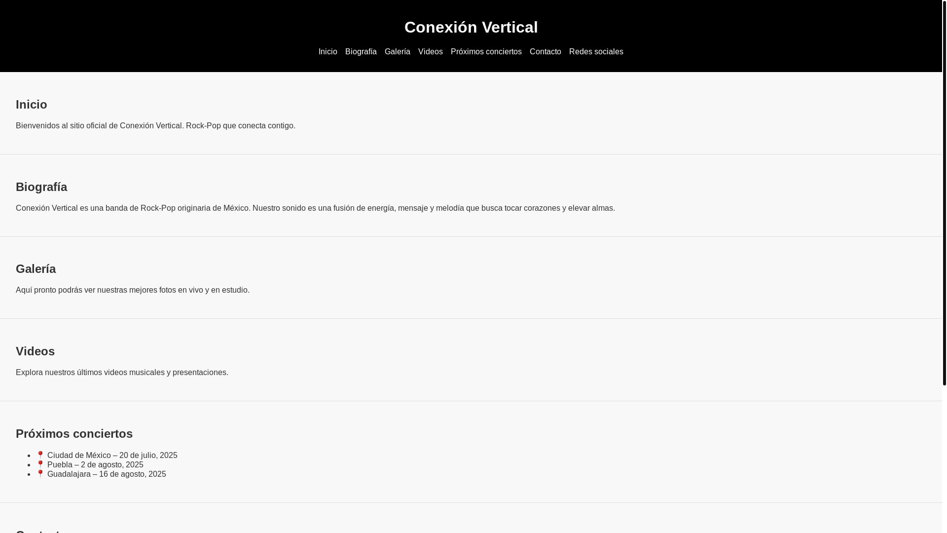 website screenshot of https://conexion-vertical.com/