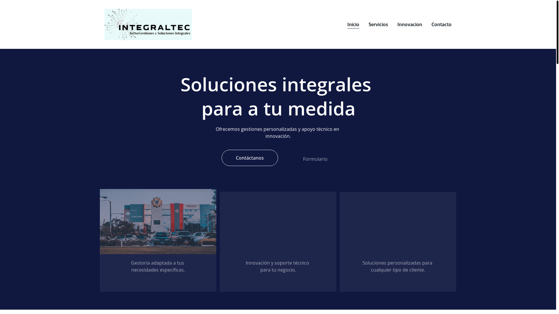 website screenshot of https://integraltec.pro/