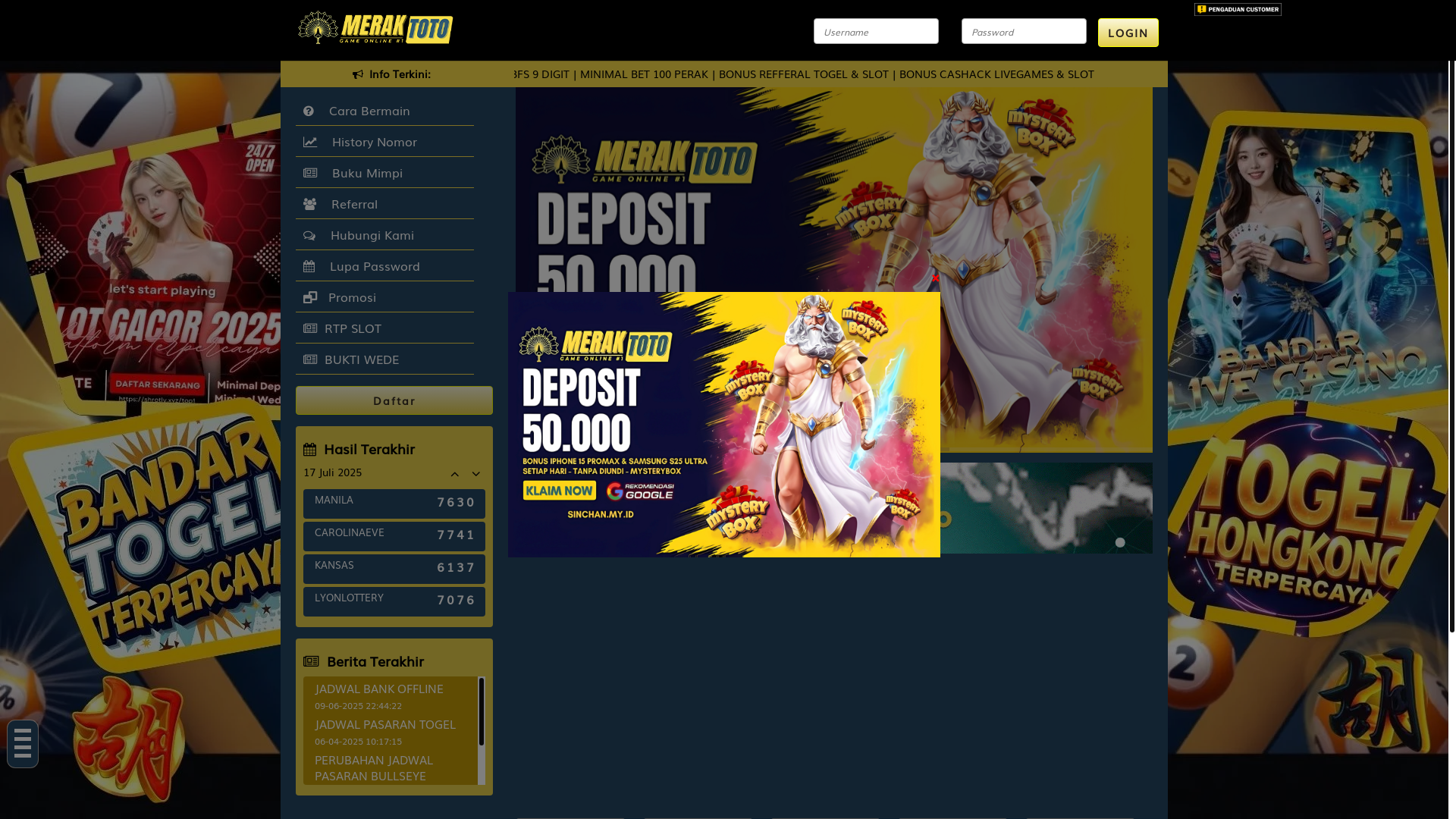 website screenshot of https://meraktoto11.lat/