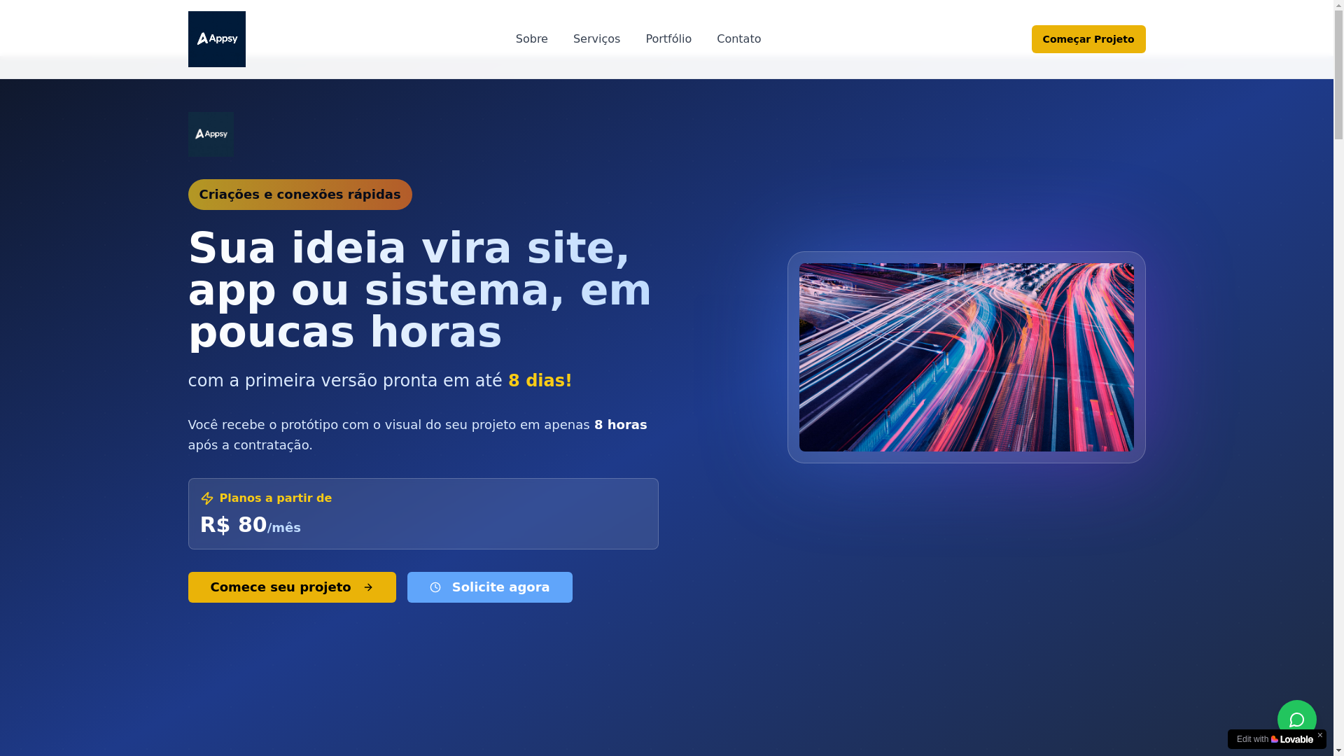 website screenshot of https://appsytech.com.br/