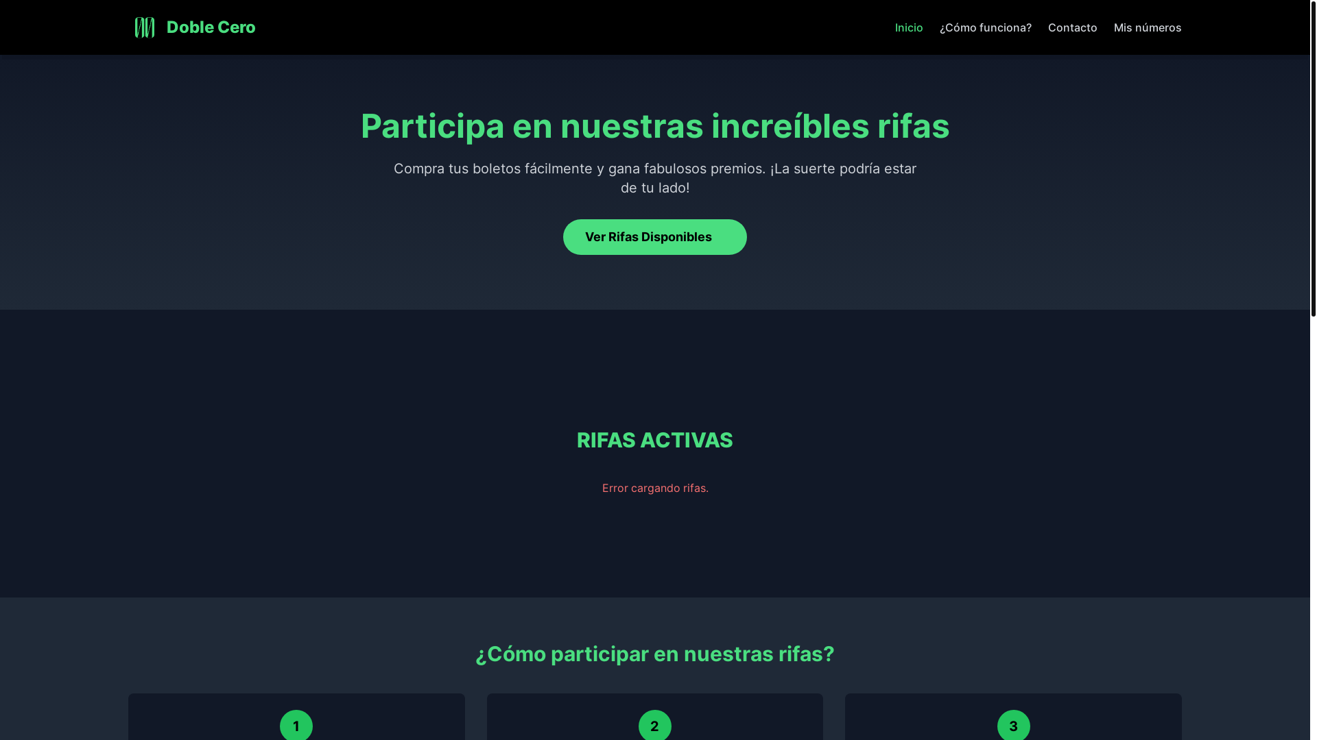 website screenshot of https://rifas-doble-cero.pages.dev/