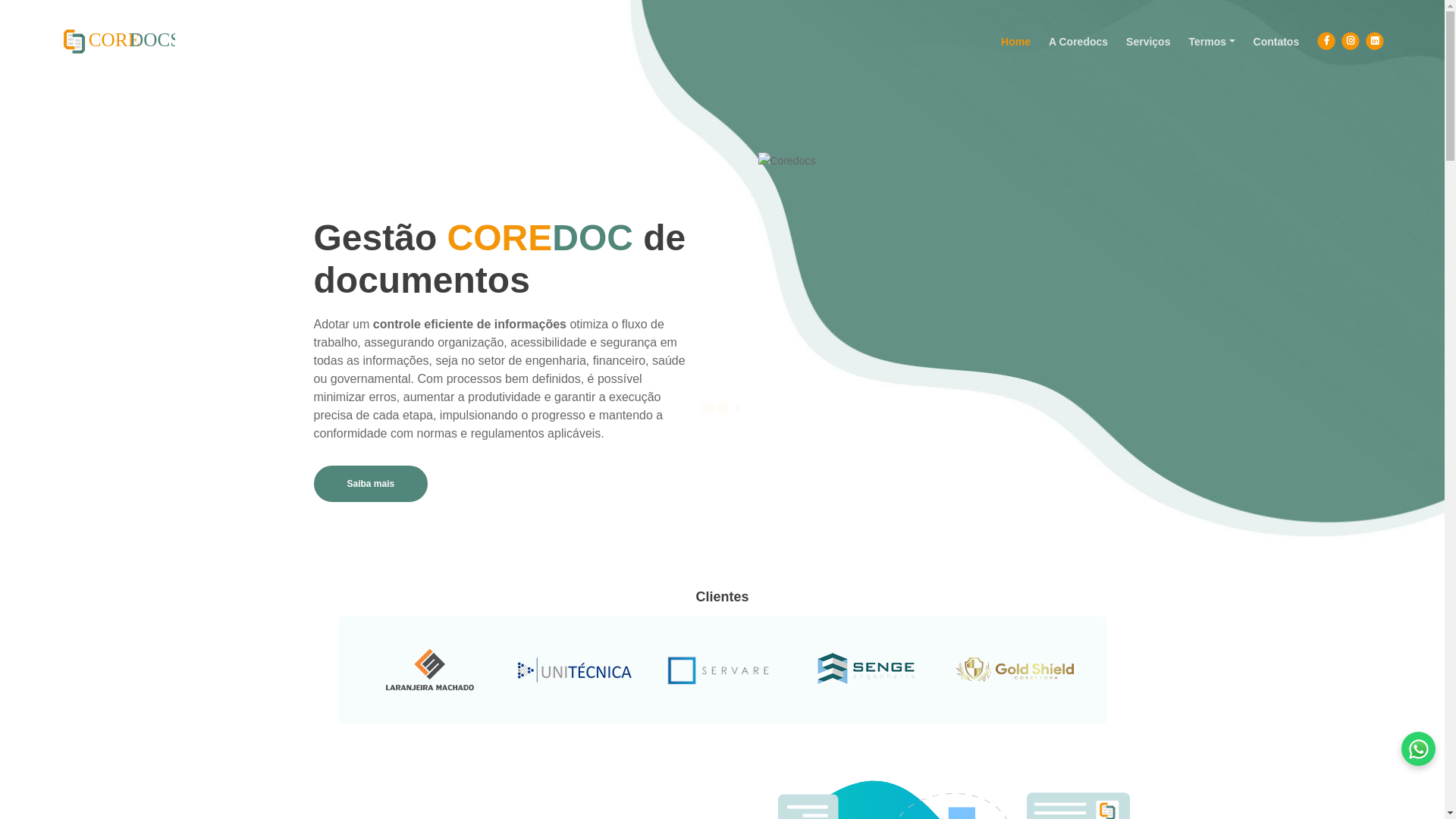 website screenshot of https://coredocs.com.br/