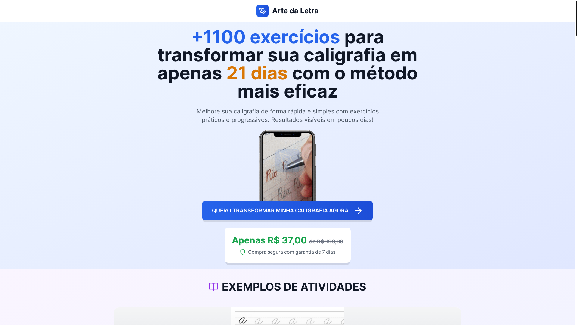 website screenshot of https://artedaletra.pages.dev/