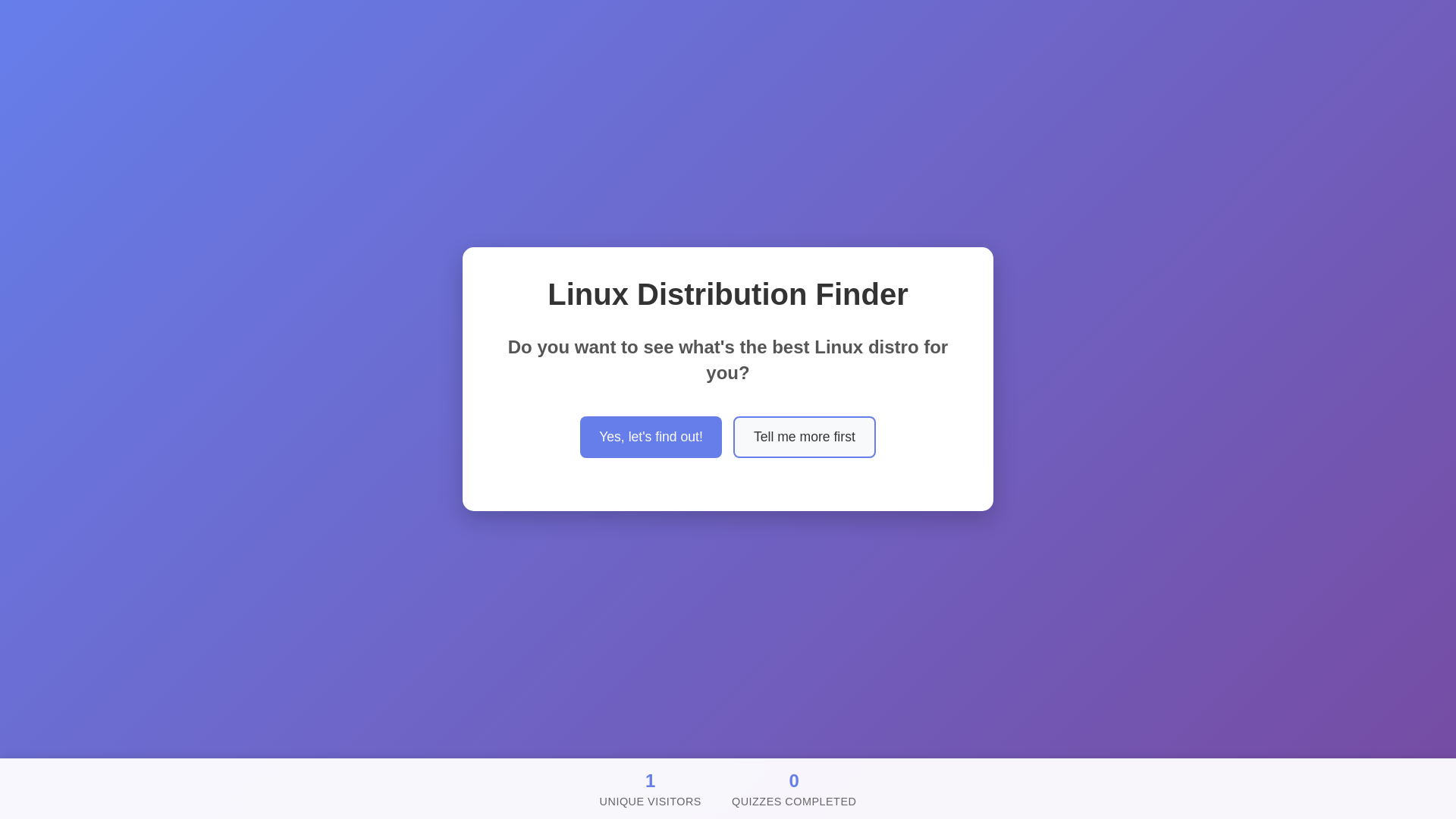 website screenshot of https://whatsyourlinux.org/