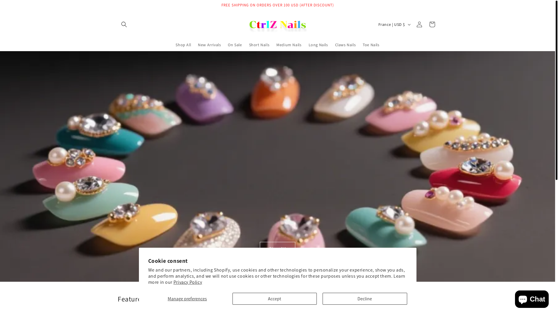 website screenshot of https://ctrlznails.com/