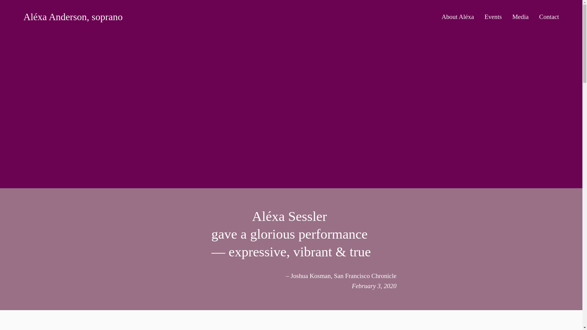 website screenshot of https://alexasesslersoprano.com/