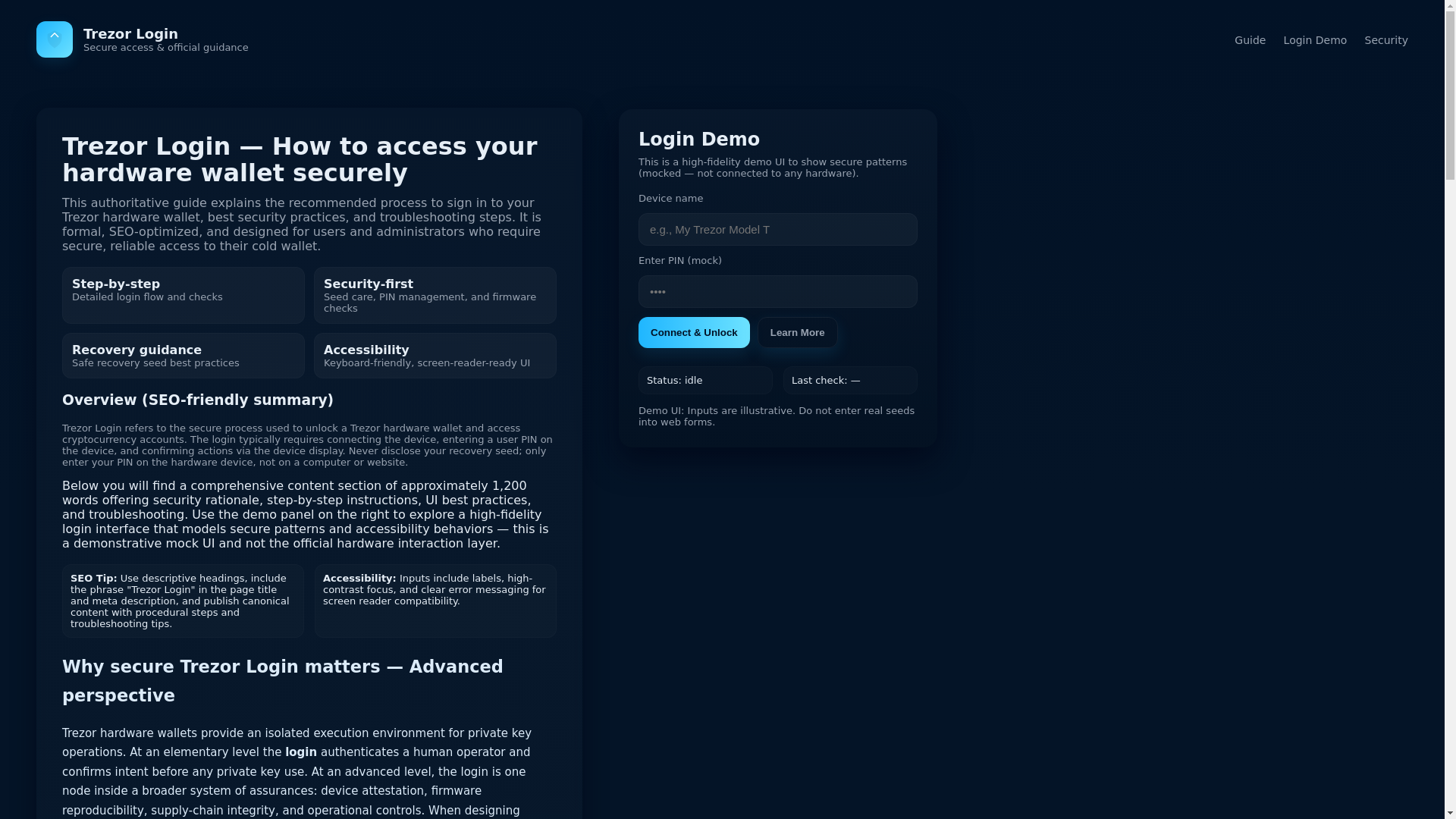 website screenshot of https://faq-trzr-io-guide-start.pages.dev/