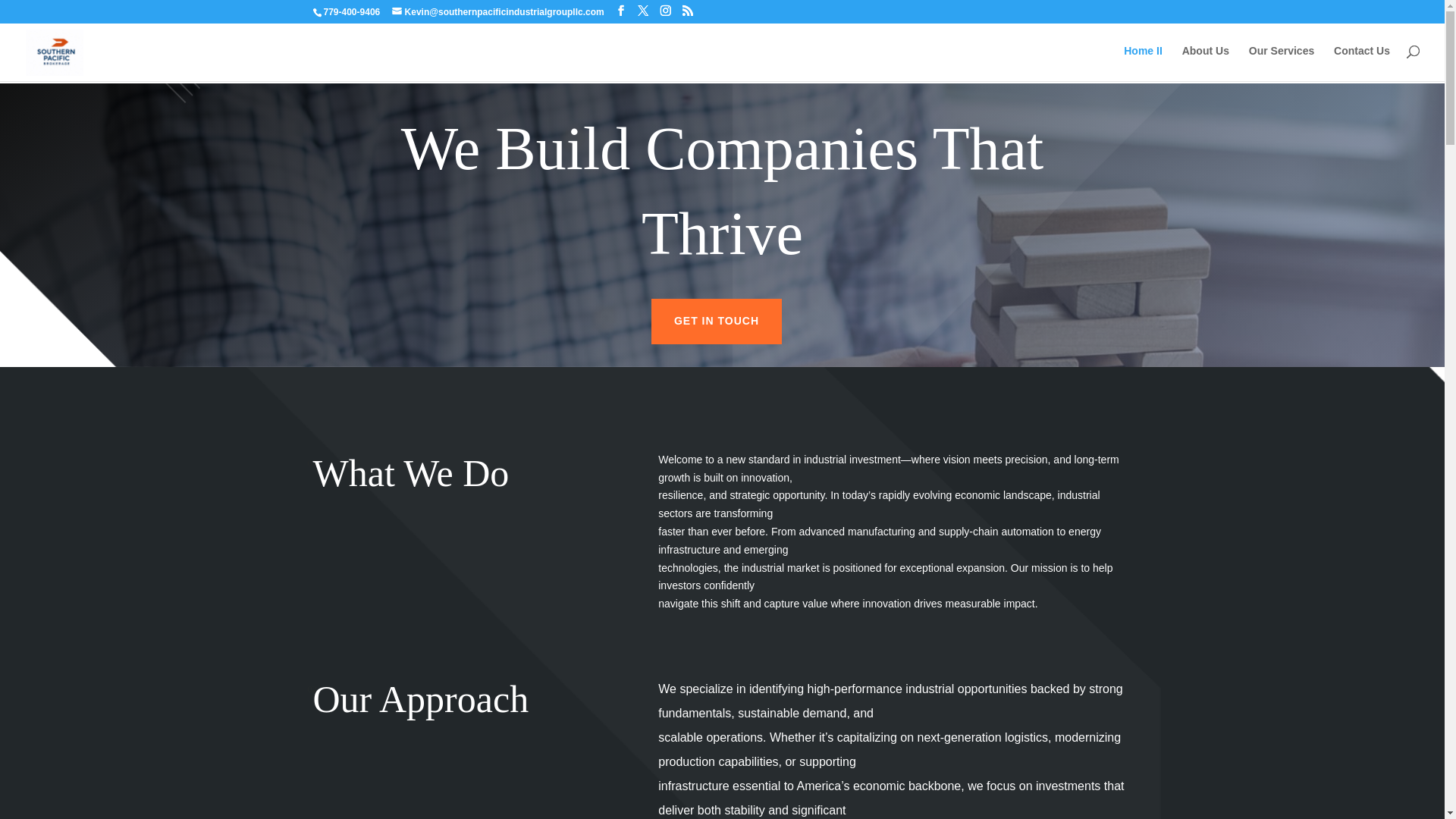 website screenshot of https://southernpacificindustrialgroupllc.com/