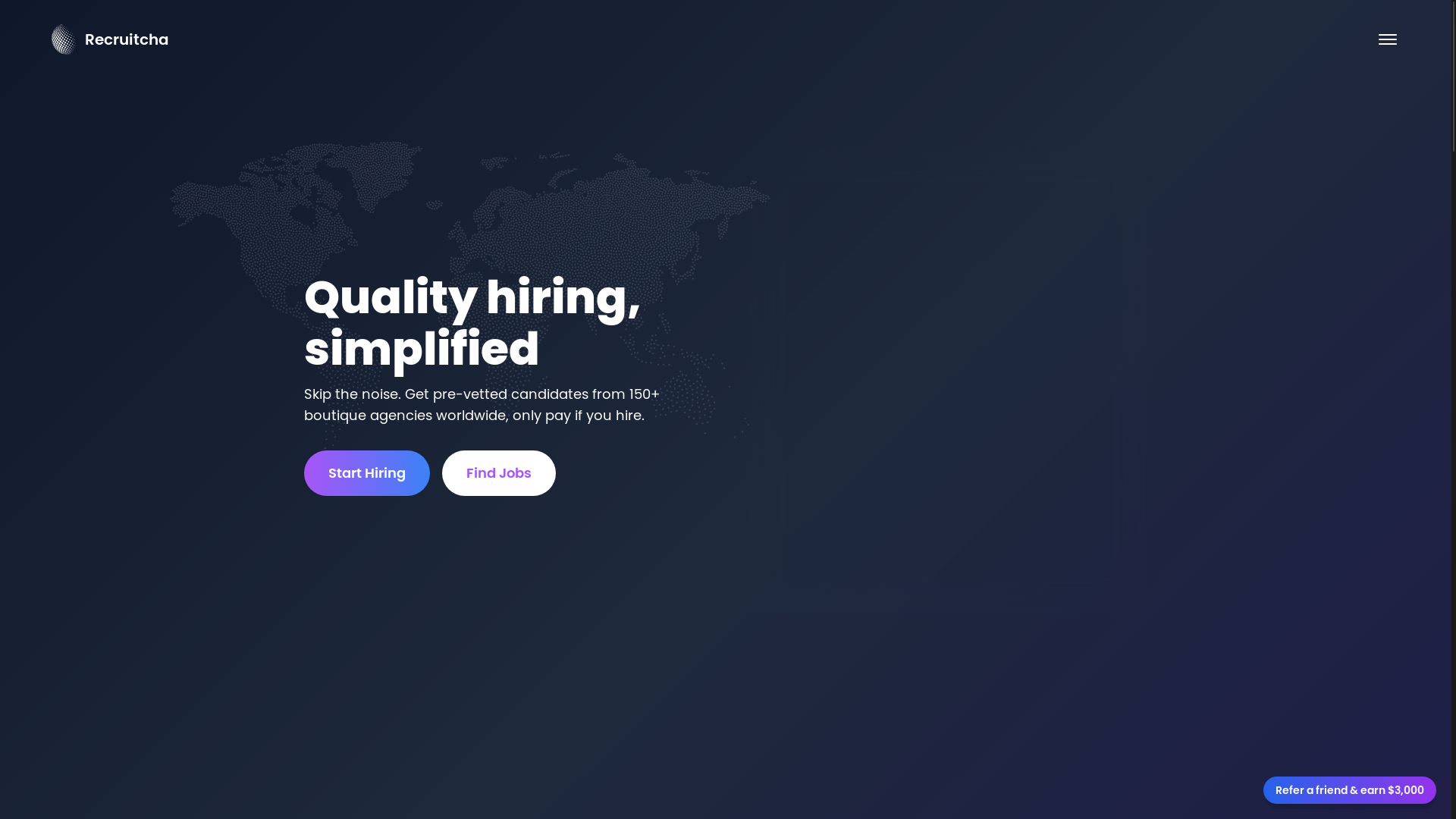 website screenshot of https://recruitcha10xdevs.com/