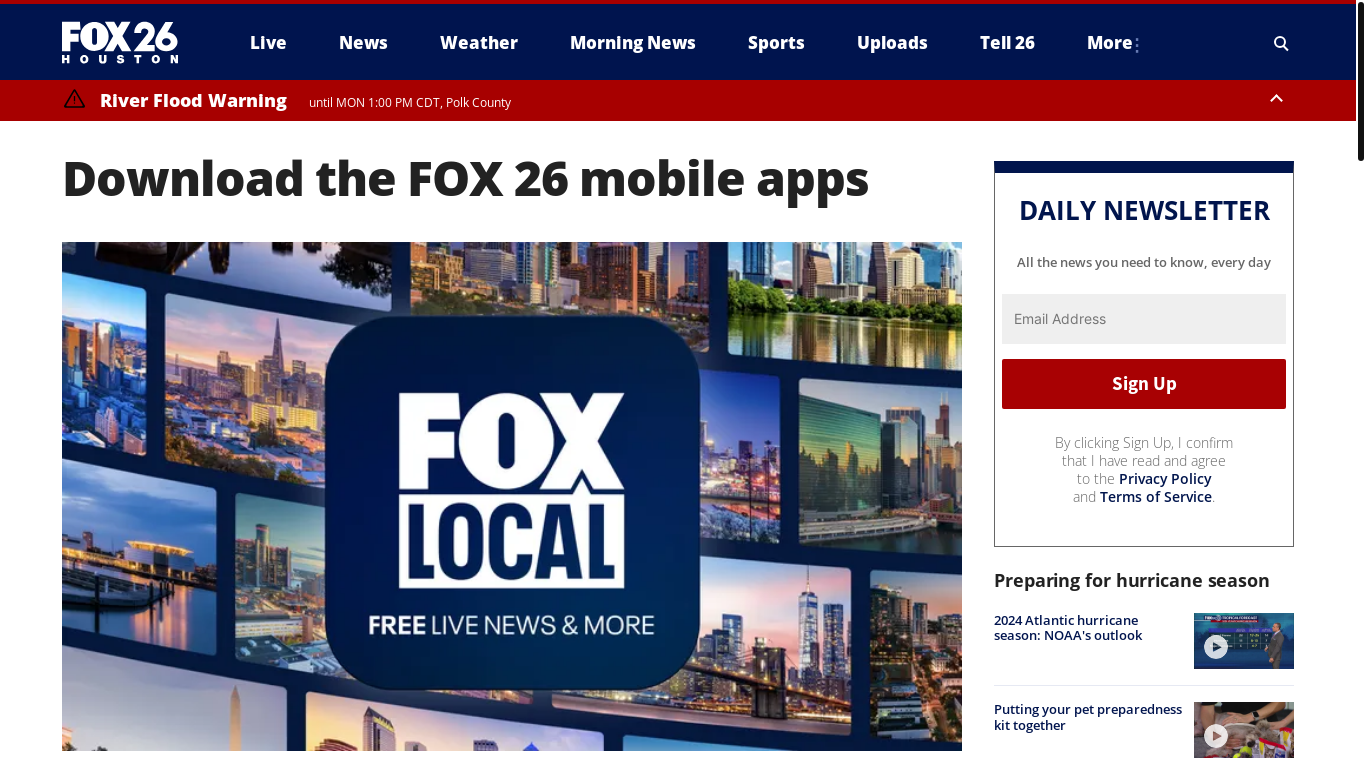 website screenshot of https://fox26houston.onelink.me/xslh?pid=Web&c=in_article&af_web_dp=https%3A%2F%2Fwww.profitableratecpm.com%2Fpfvrpx1e%3Fkey%3D0b98bb1933c7e6f64f6bdf3ce1029d2e