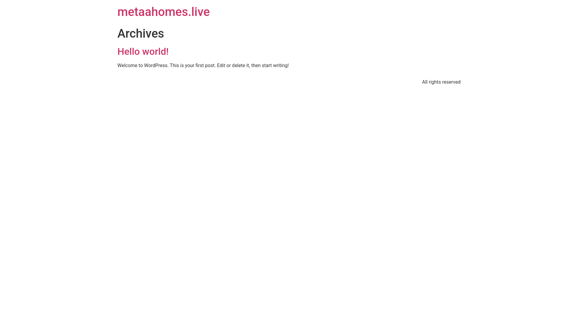 website screenshot of https://metaahomes.live/