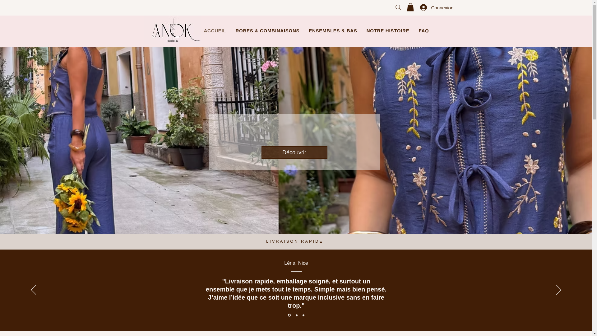 website screenshot of https://anokclothing.com/