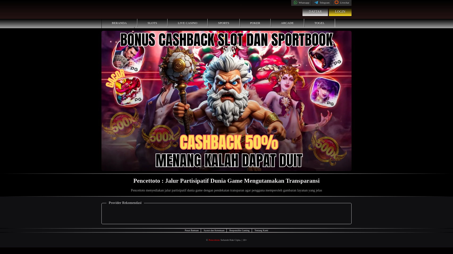 website screenshot of https://pencettoto.net/