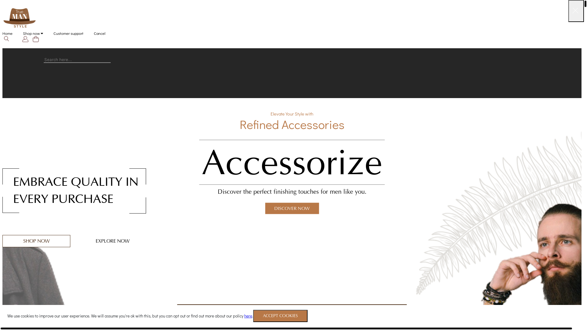 website screenshot of https://truemanstyle.com/