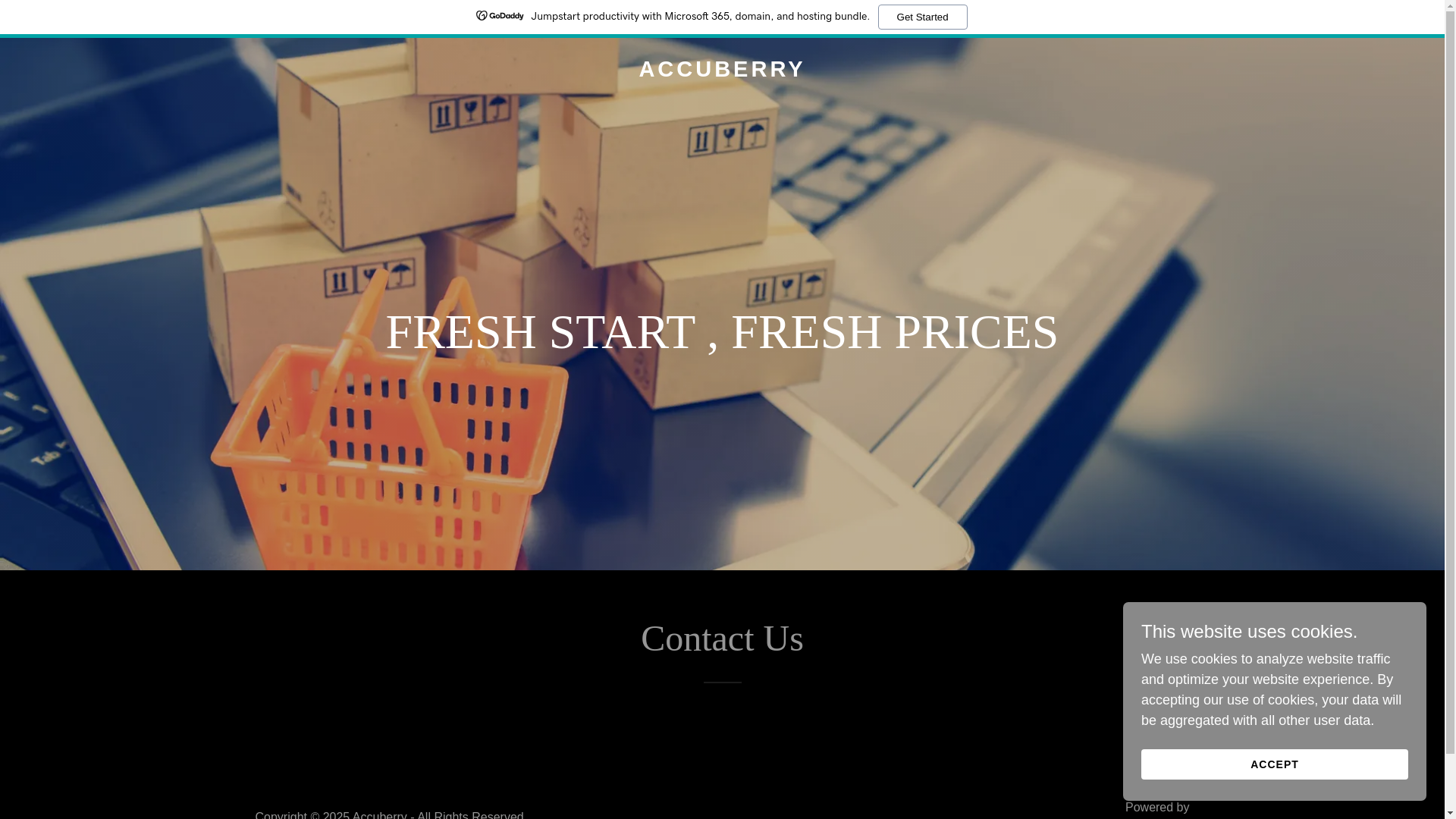 website screenshot of https://accuberry.shop/