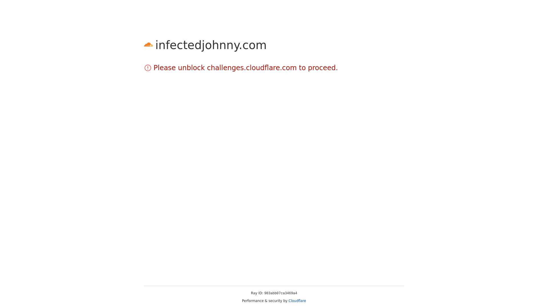 website screenshot of https://infectedjohnny.com/
