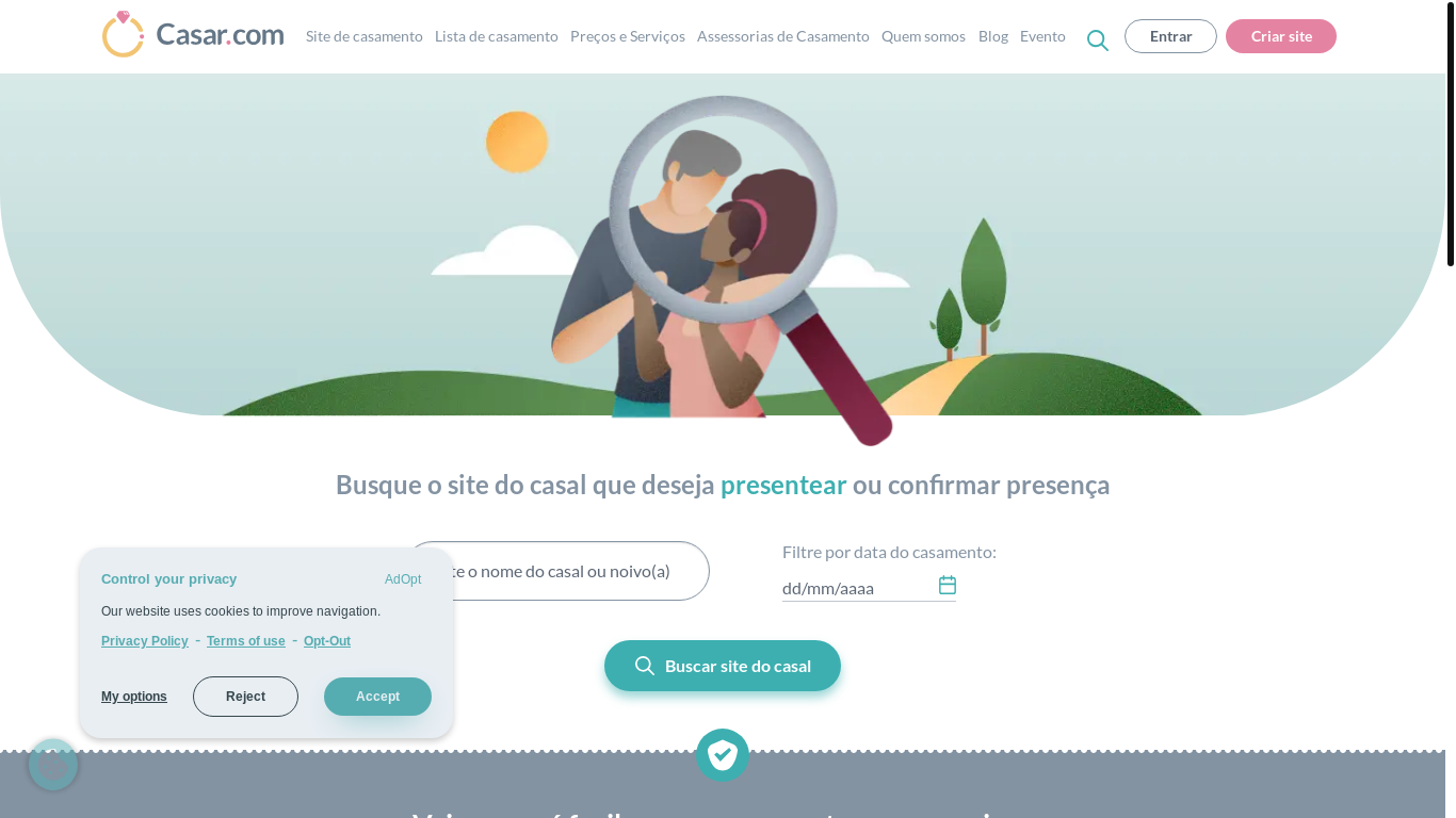 website screenshot of https://luanaeleandro.com.br/