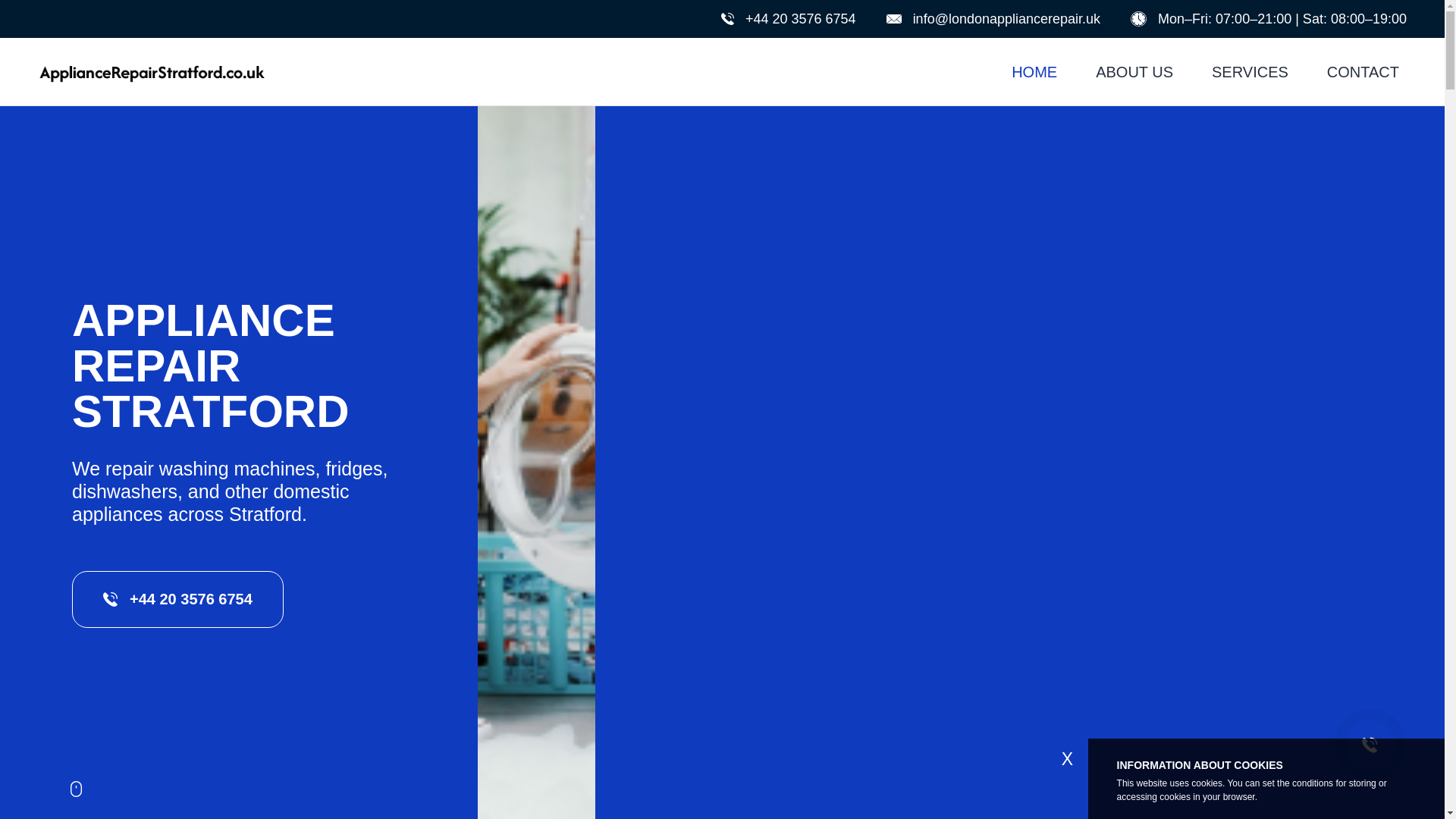 website screenshot of https://appliancerepairstratford.co.uk/
