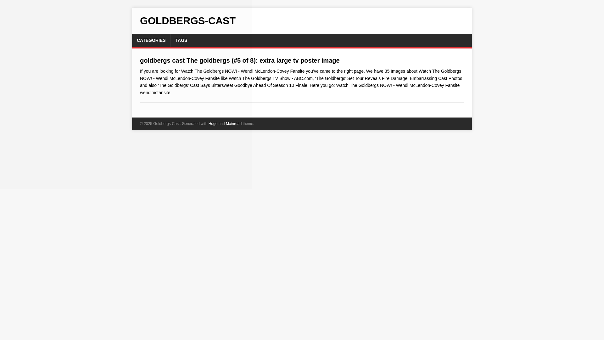 website screenshot of https://goldbergs-cast.pages.dev/