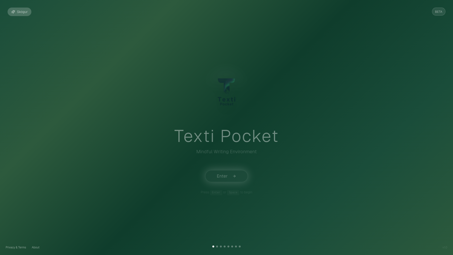 website screenshot of https://textipocket.app/