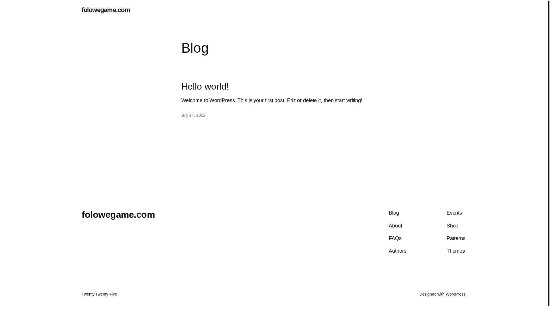 website screenshot of https://folowegame.com/