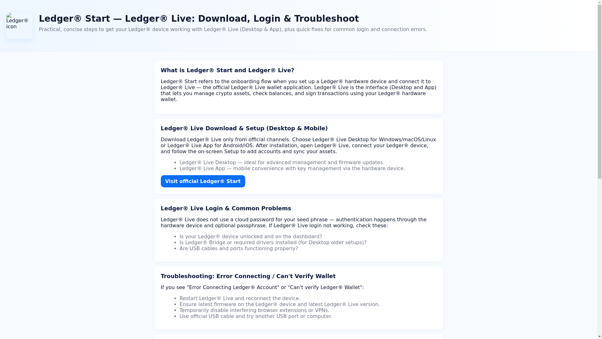 website screenshot of https://ldger-faq.pages.dev/
