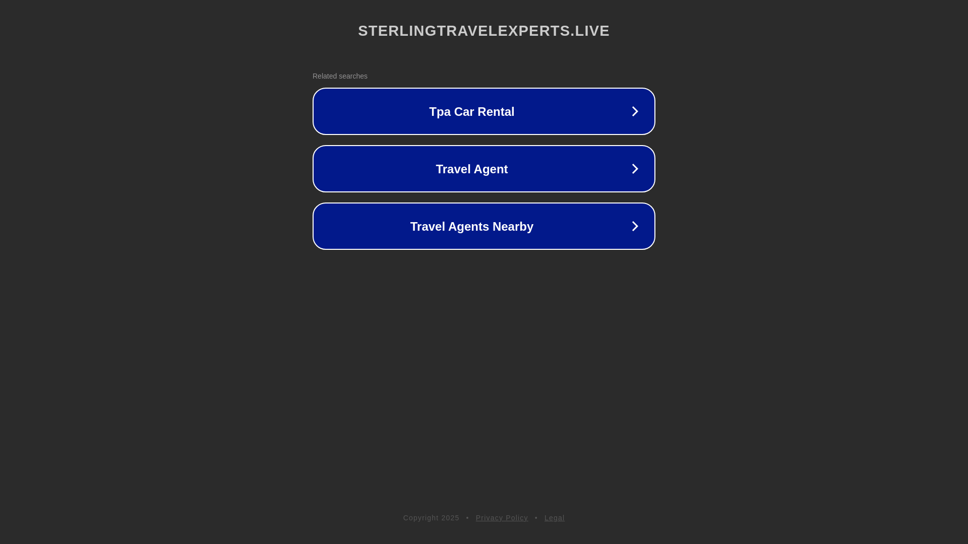 website screenshot of https://sterlingtravelexperts.live/