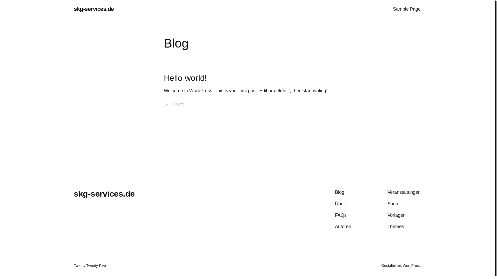 website screenshot of https://skg-services.de/