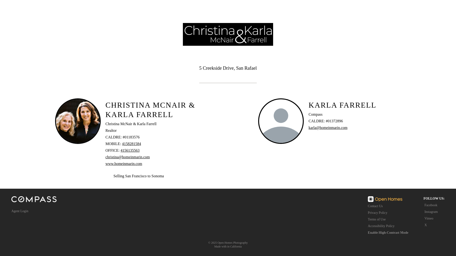 website screenshot of https://5creekside.com/