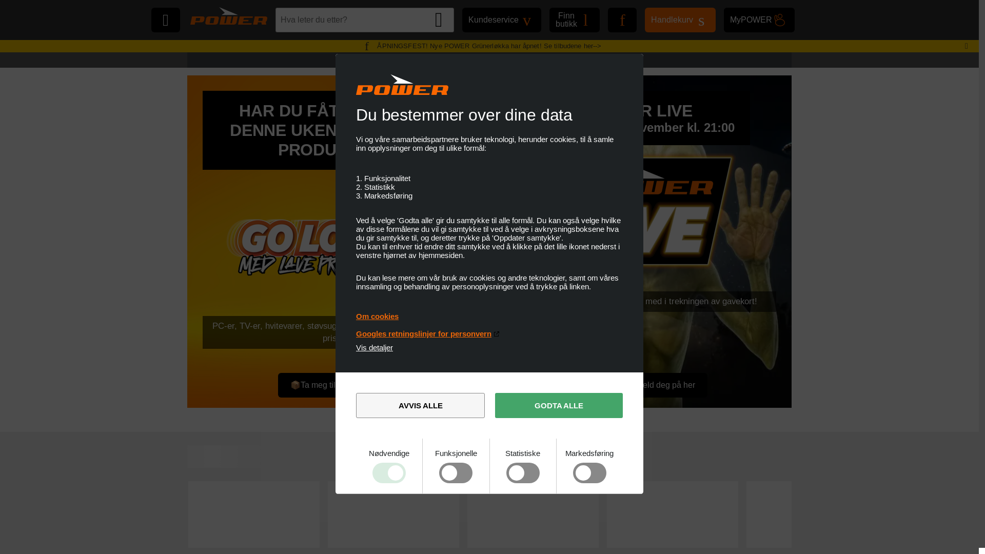 website screenshot of https://power.no/