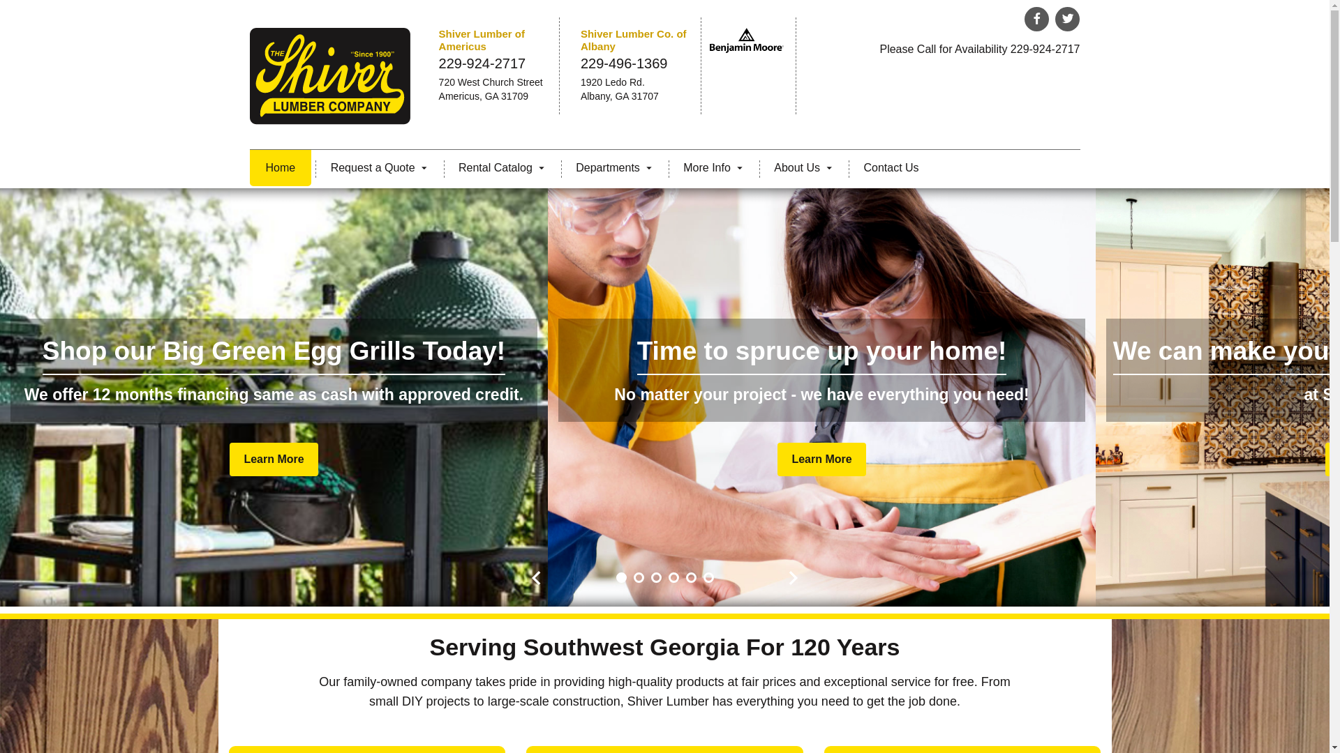 website screenshot of https://shiverlumber.net/