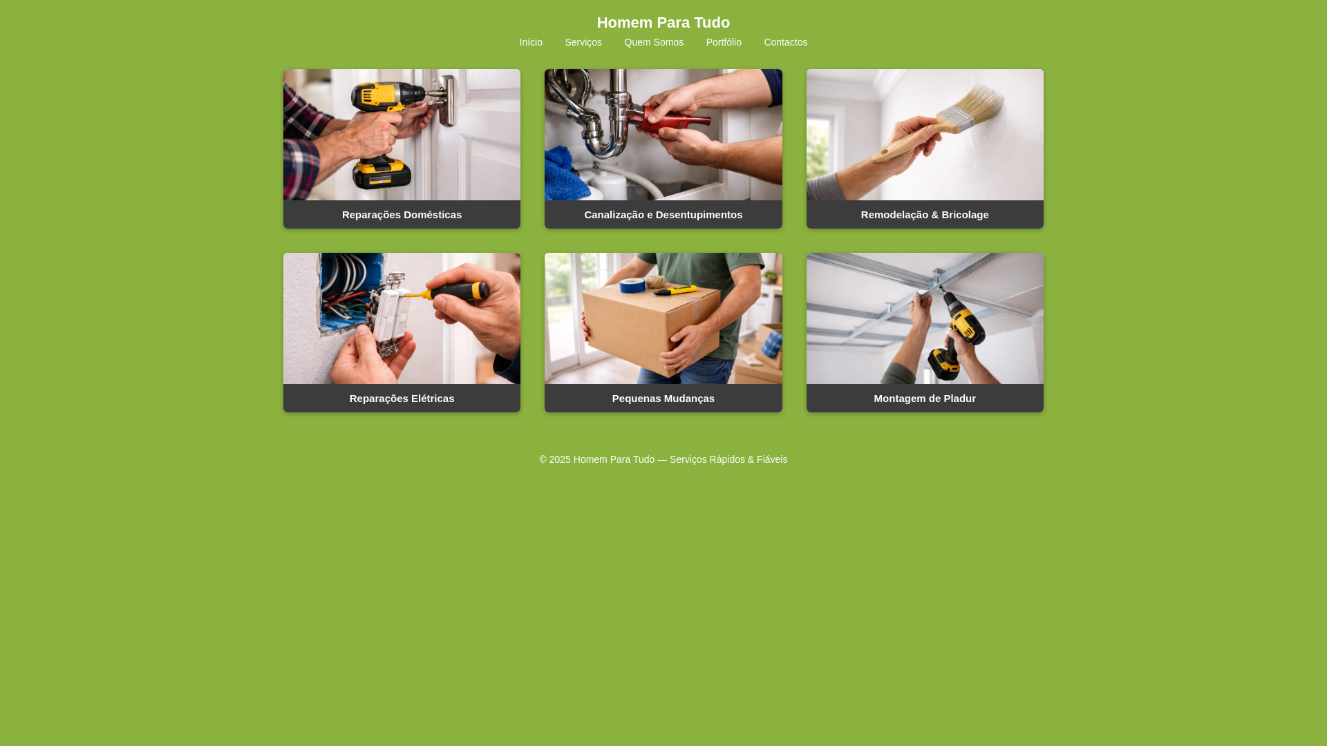 website screenshot of https://homemparatudo.com/