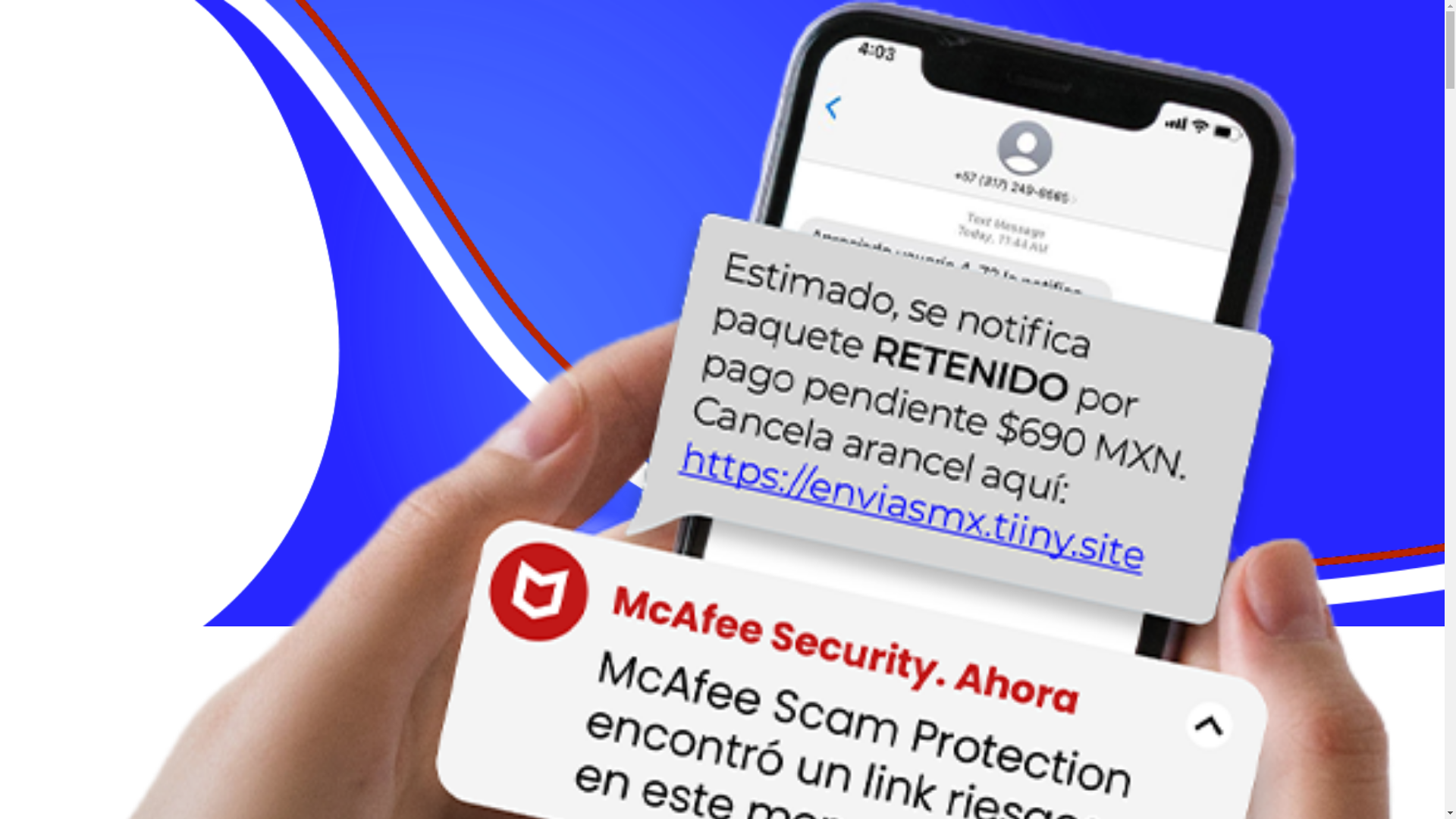 website screenshot of https://seguridadmcafee.com