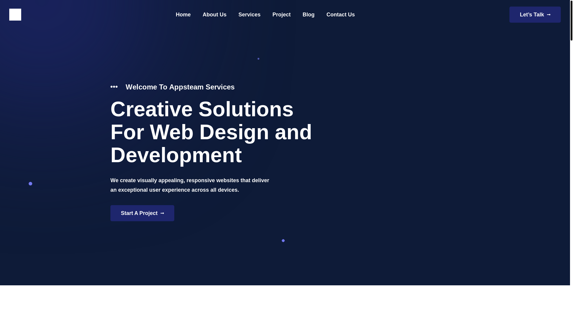 website screenshot of https://appsteamservices.co/