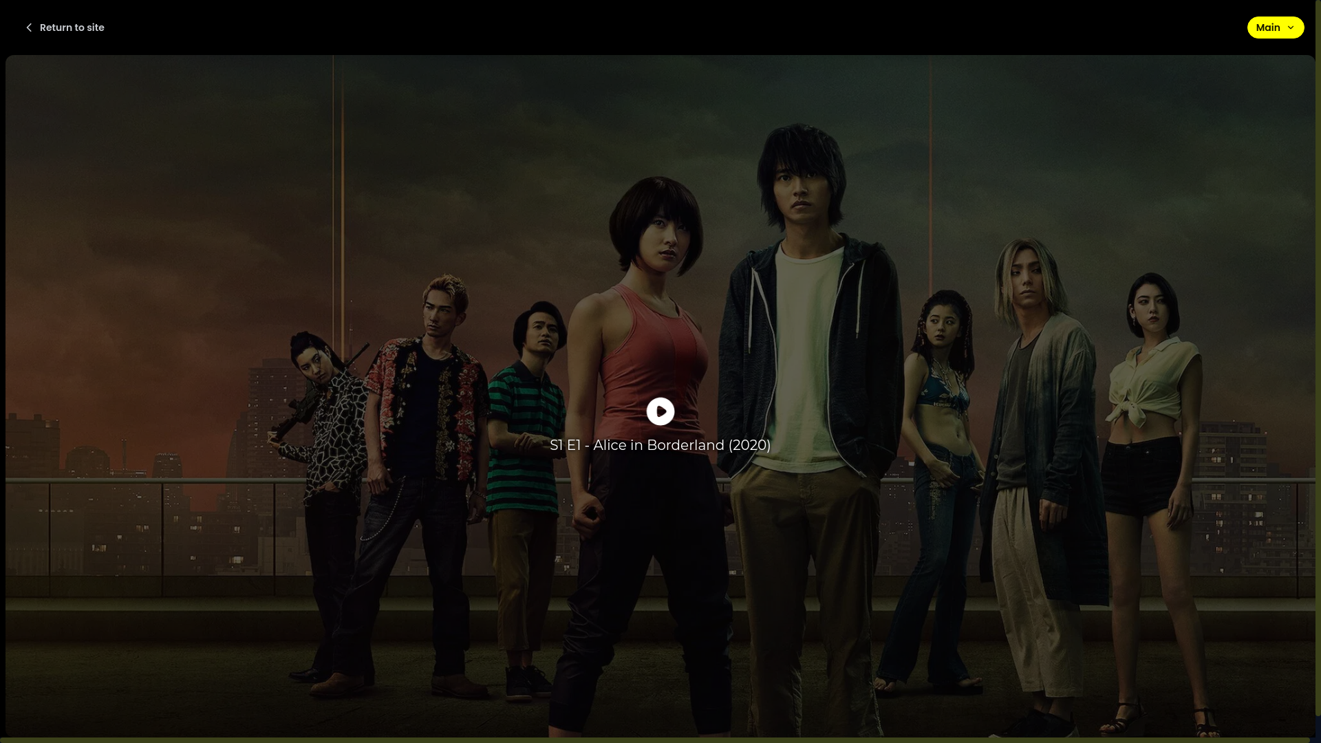 website screenshot of https://nunflix.li/watch/tv/110316?title=Alice%20in%20Borderland&imdb=tt10795658&season=1&episode=1