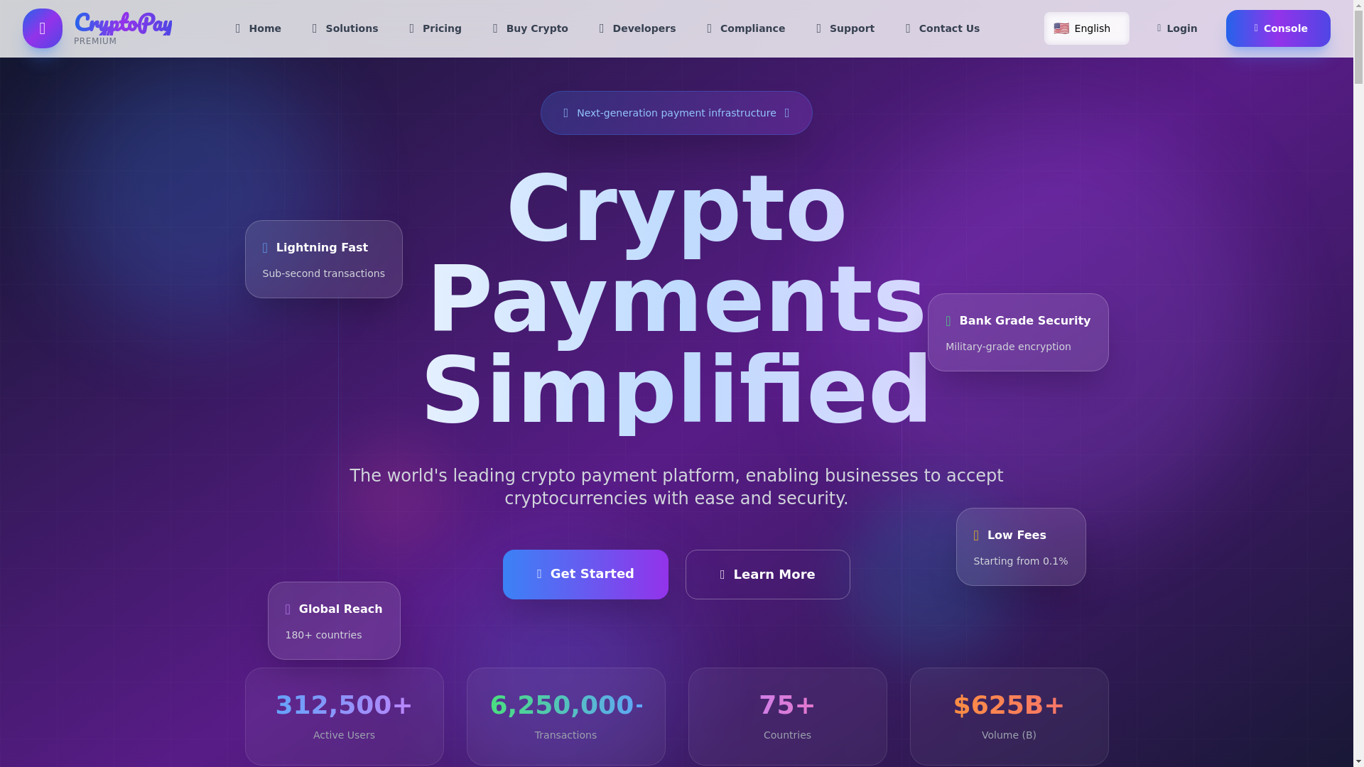 website screenshot of https://lightingpay.io/