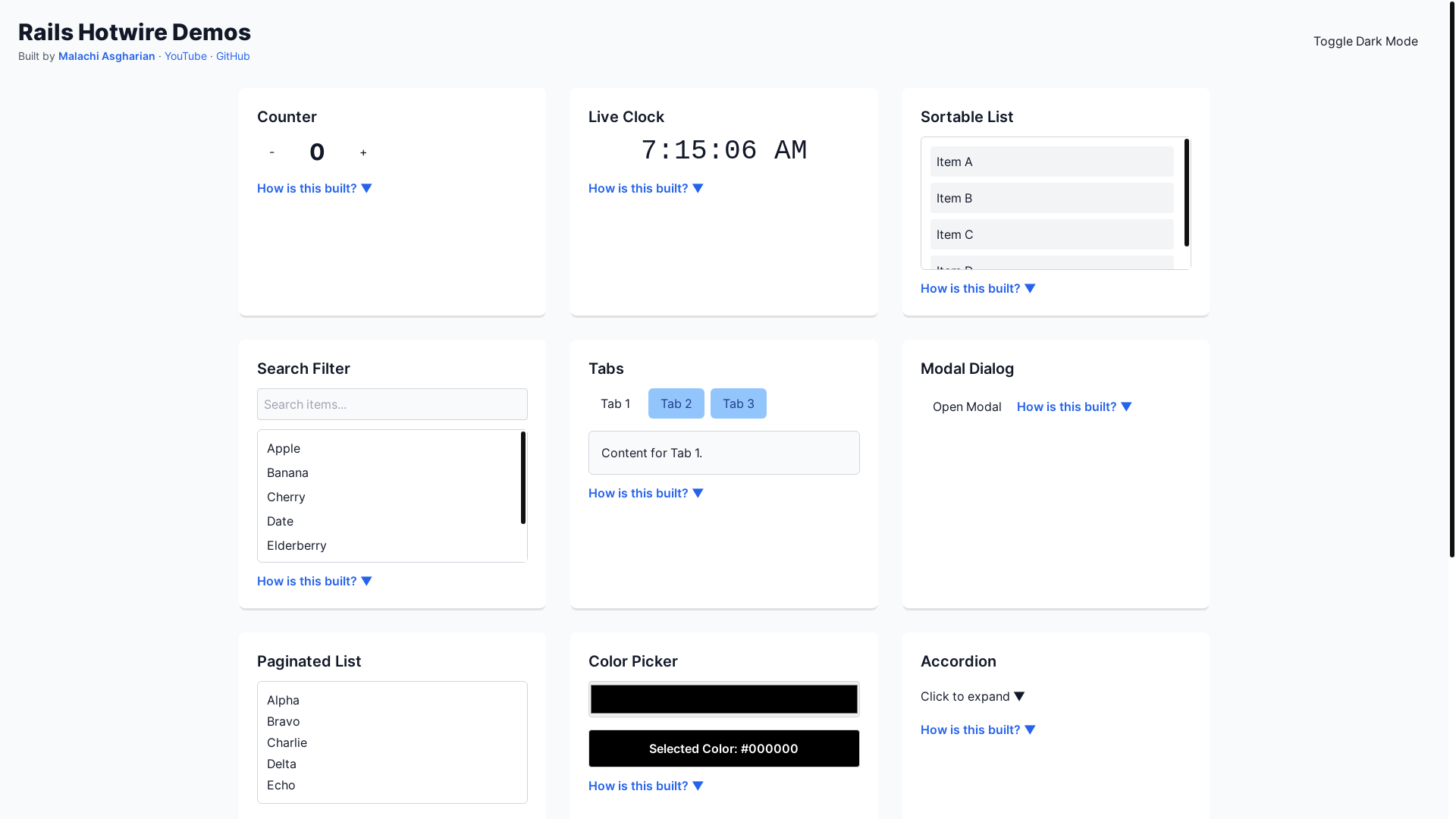 website screenshot of https://hotwiredemos.com/