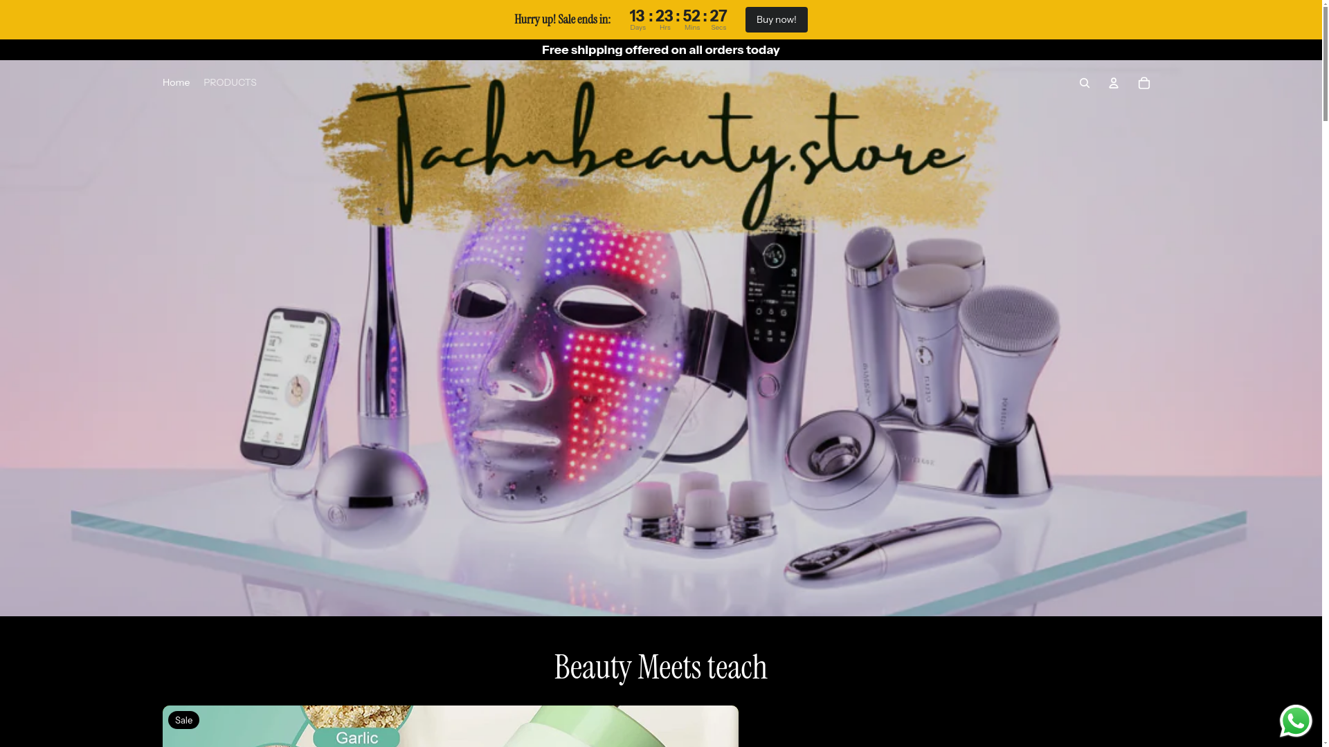 website screenshot of https://tachnbeauty.store/