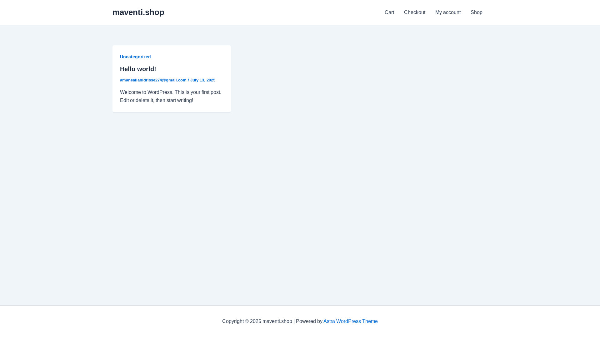 website screenshot of https://maventi.shop/