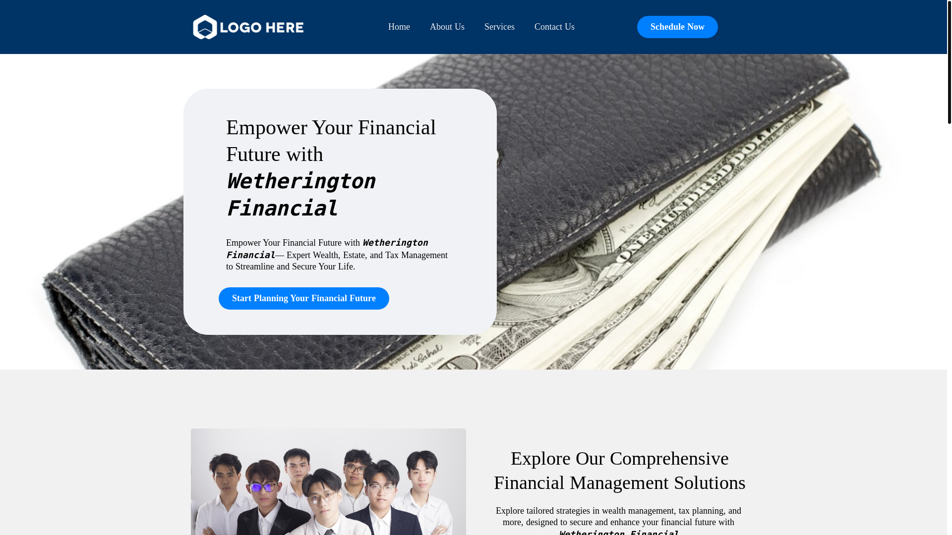 website screenshot of https://wetheringtonfinancial.com/