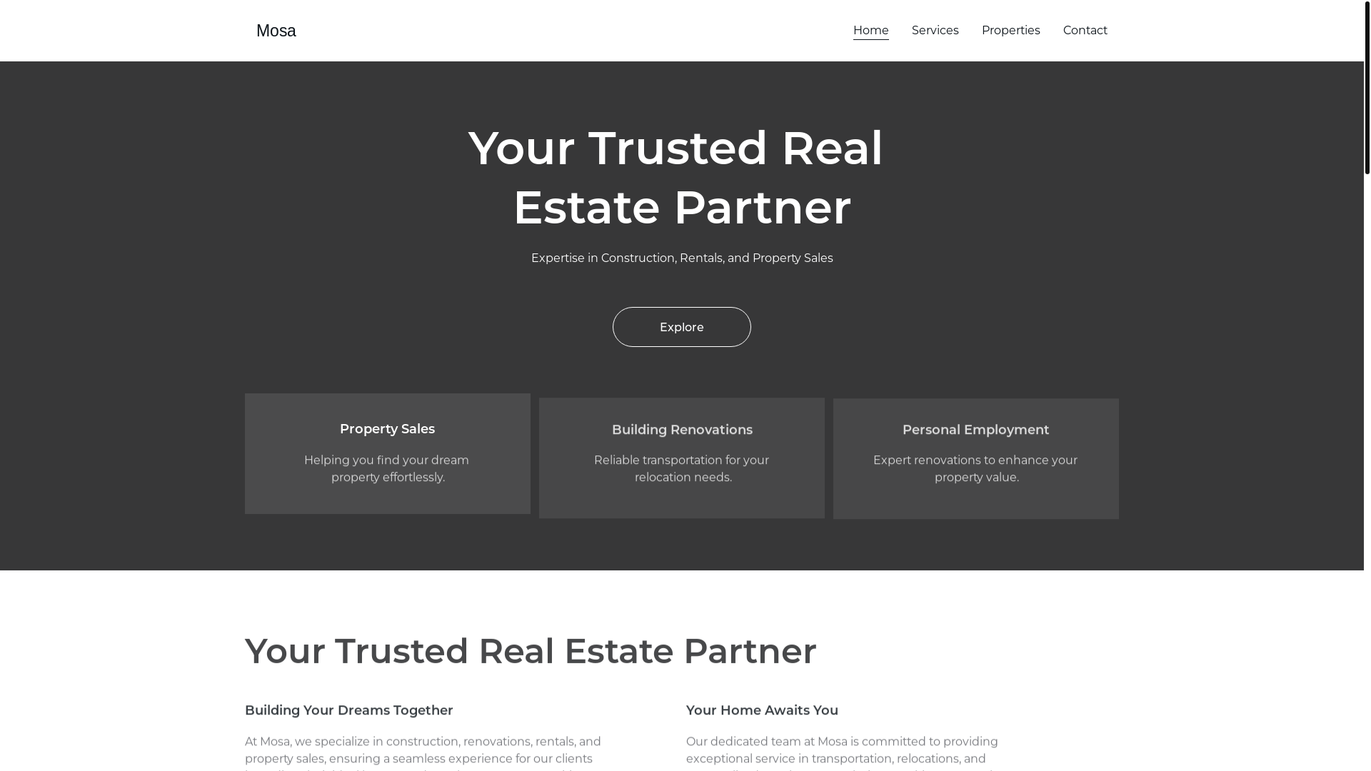 website screenshot of https://mosarealestate.com/