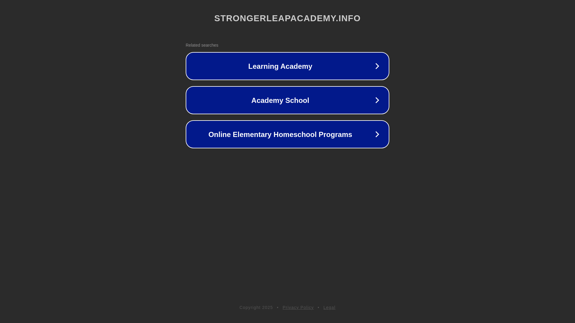 website screenshot of https://strongerleapacademy.info/