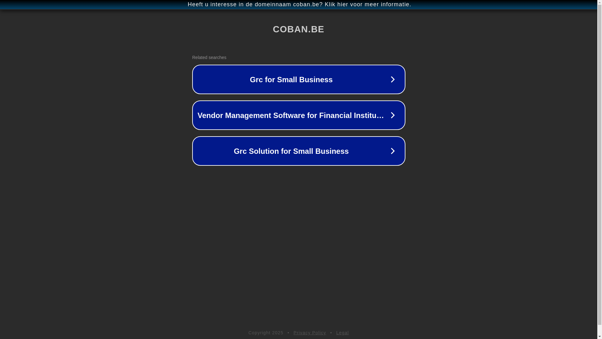 website screenshot of https://coban.be/