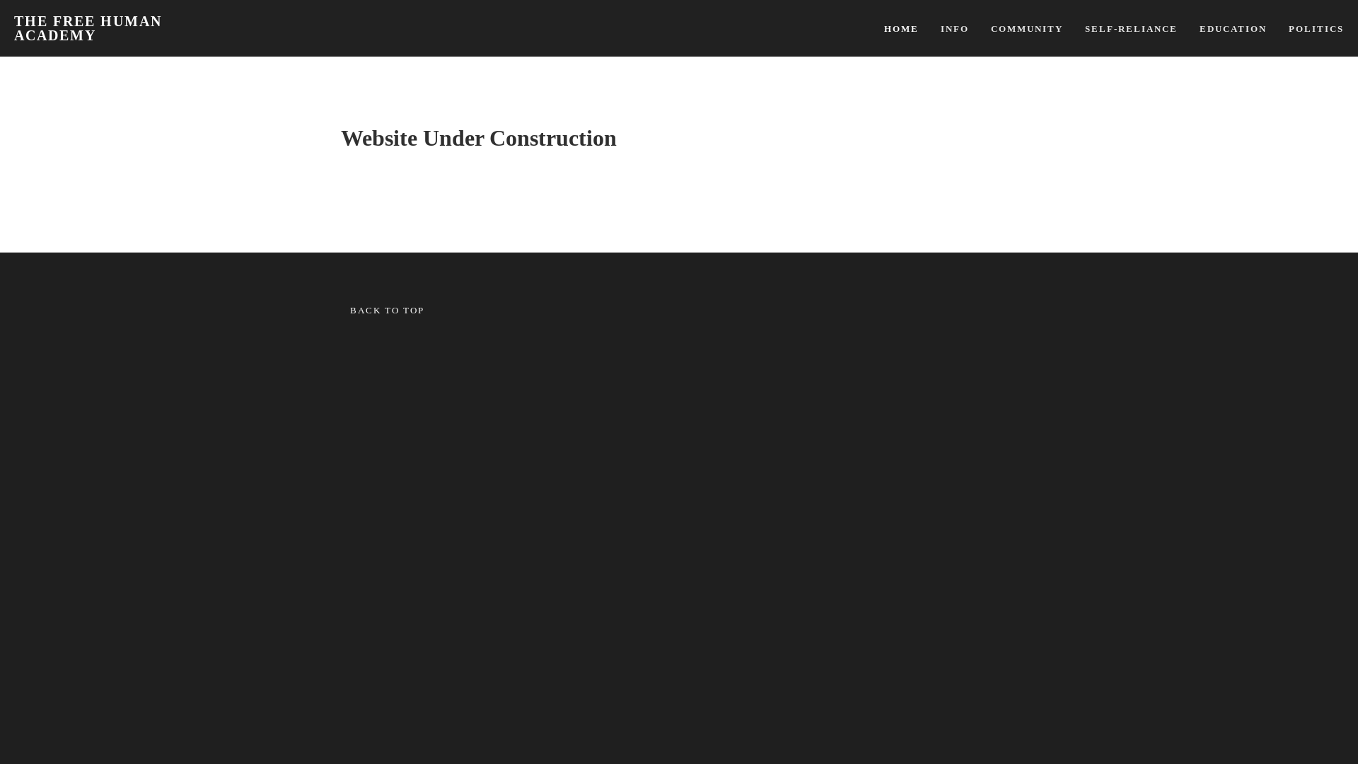 website screenshot of https://thefreehuman.academy/