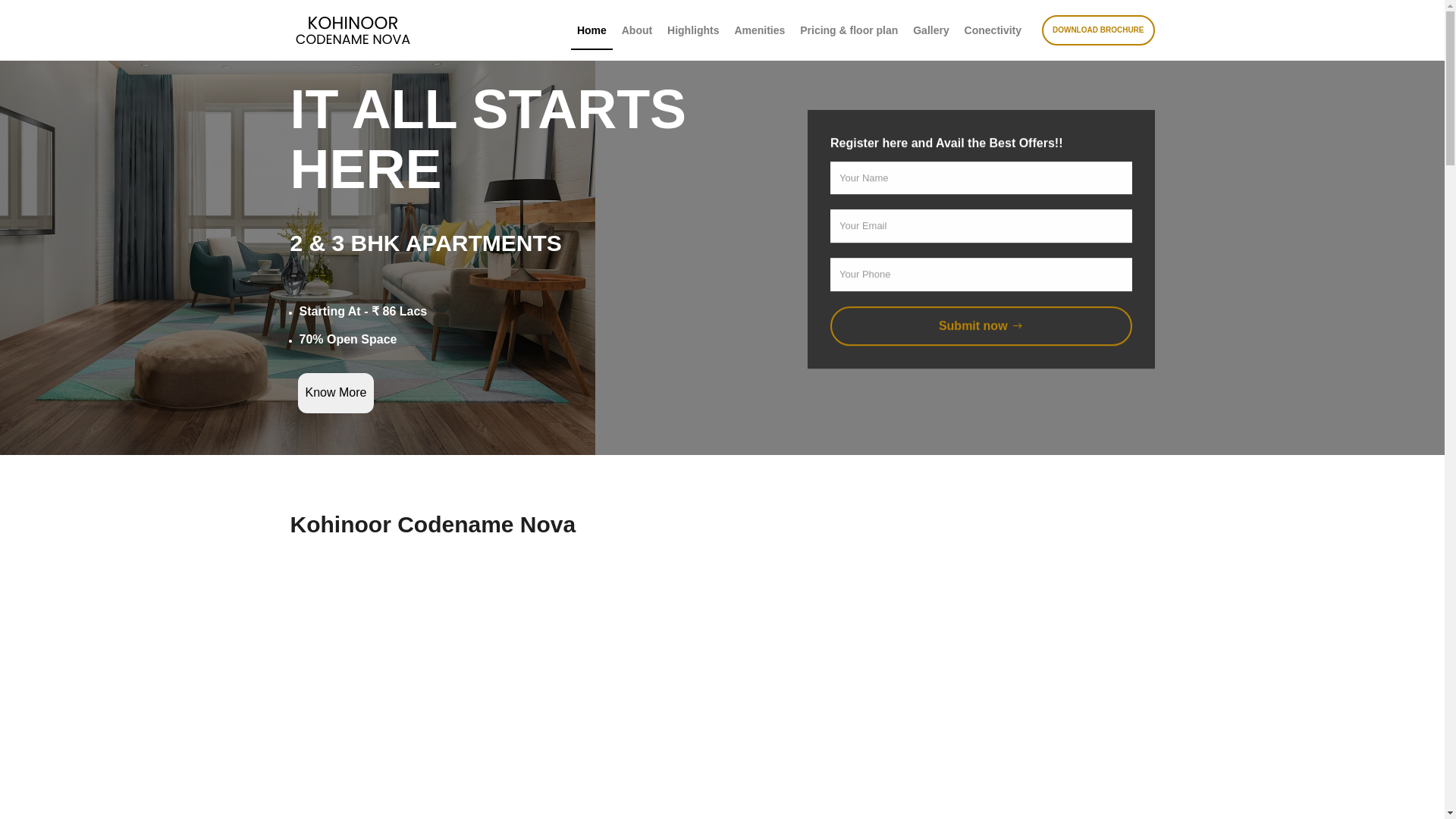 website screenshot of https://kohinoornovahinjewadi.in/