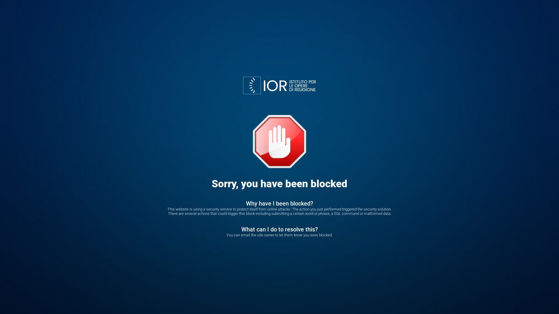 website screenshot of https://www.ior.va/