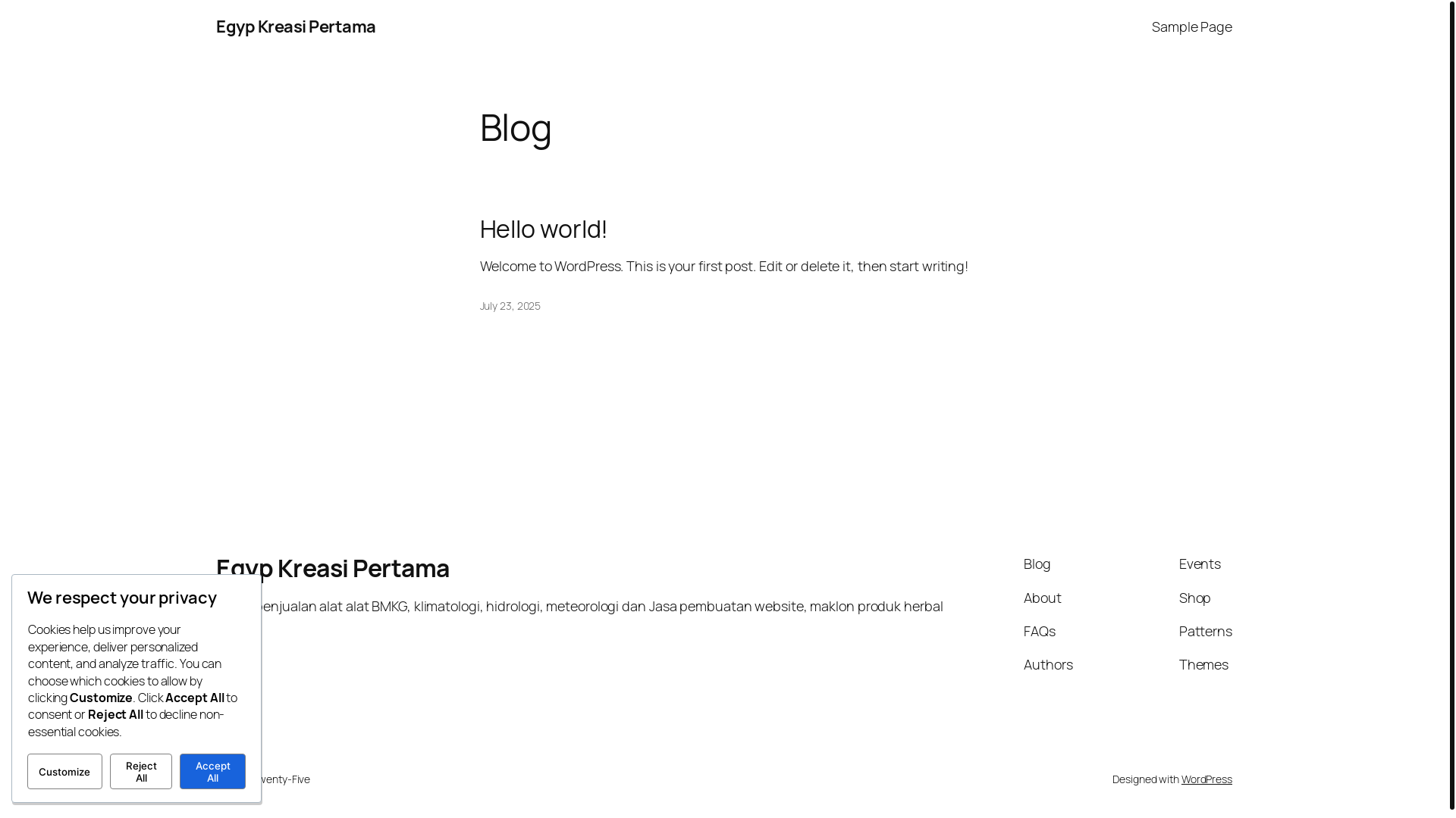 website screenshot of https://cvekp.web.id/