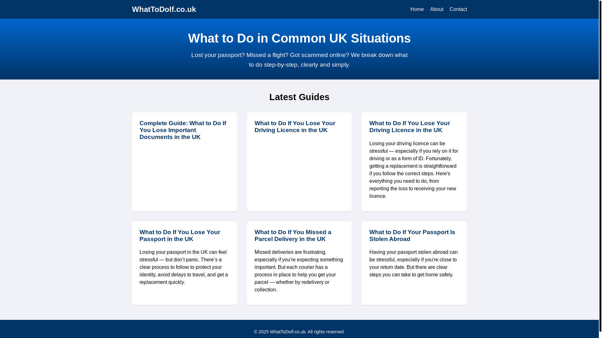 website screenshot of https://whattodoif.co.uk/